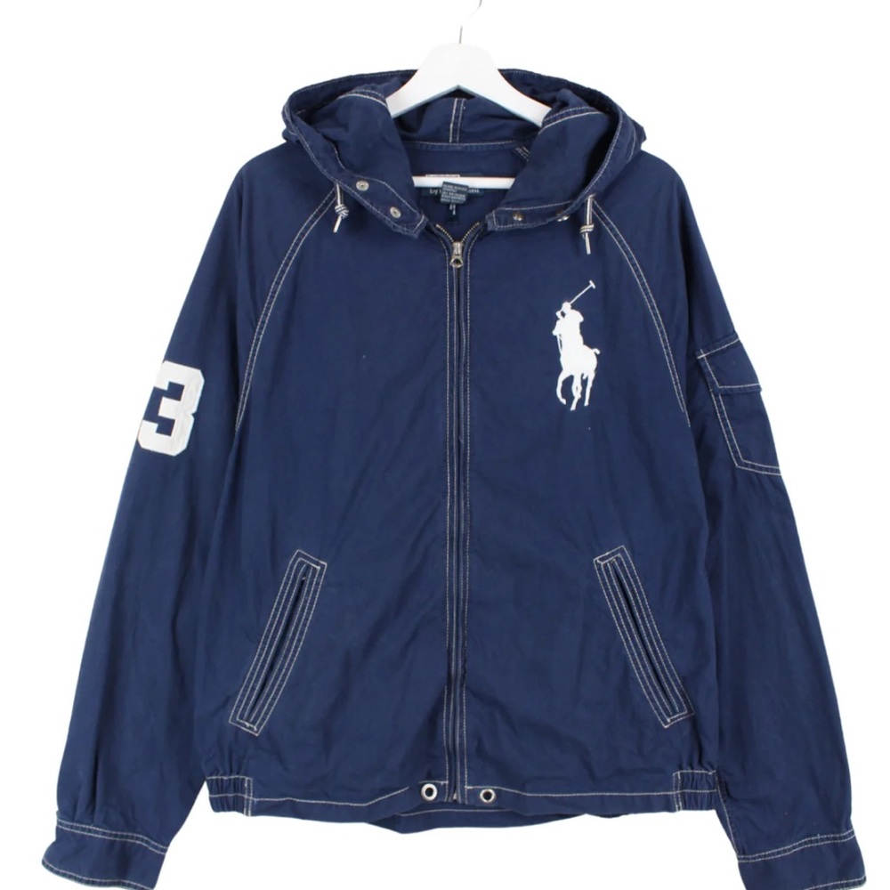Vintage polo navy jacket with large pony- Sz M
